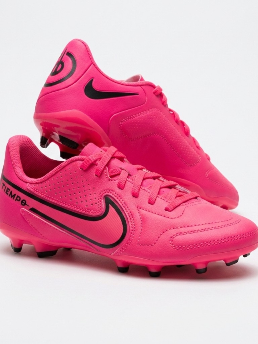 Nike Unisex Soccer Cleats in Bright Pink with Black Swoosh